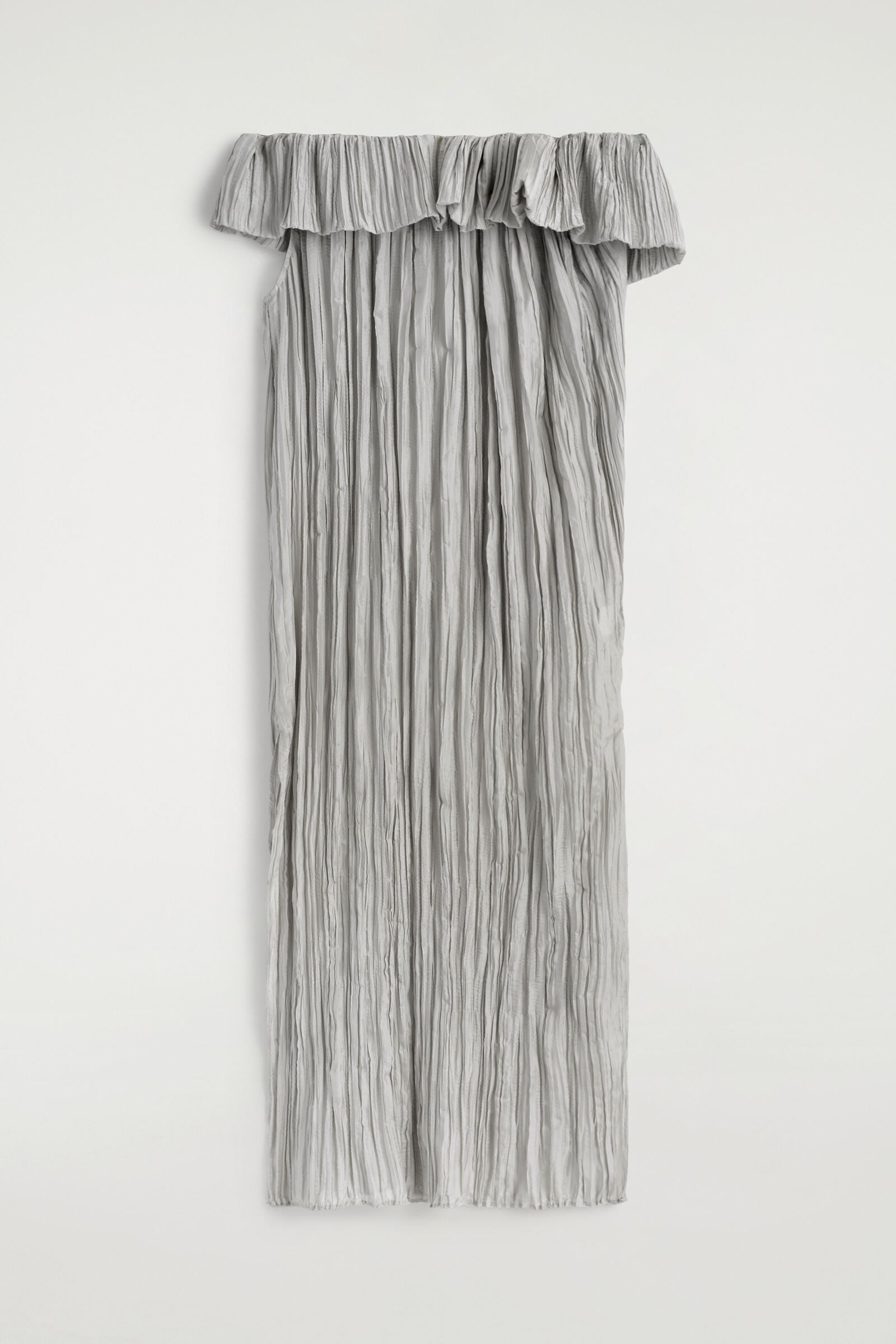 アシンメトリー プリーツシルクガウン